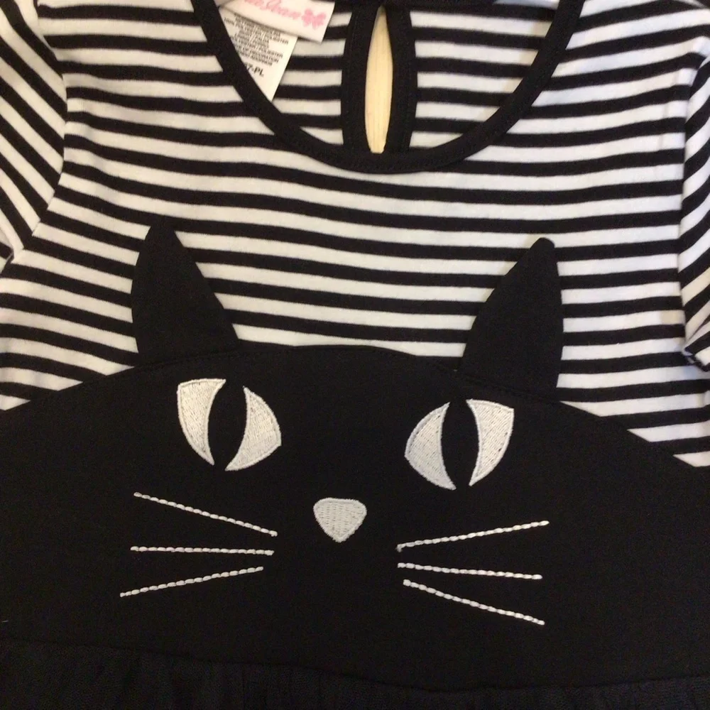 Bonnie Jean Girls 2-Pc Legging Set Black Cat Tutu Striped Halloween Outfit